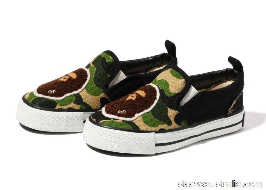A Bathing Ape Ape Head Slip On Green ABC Camo (PS) 1I30-391-001 GRN QH