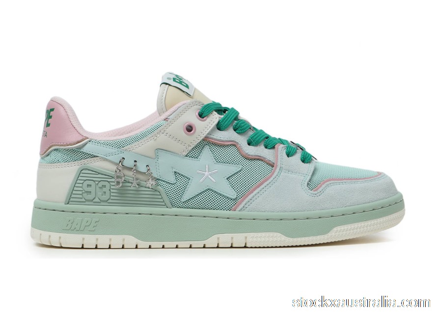 A Bathing Ape Bape SK8 Sta BAPY Minty Green (W) QH