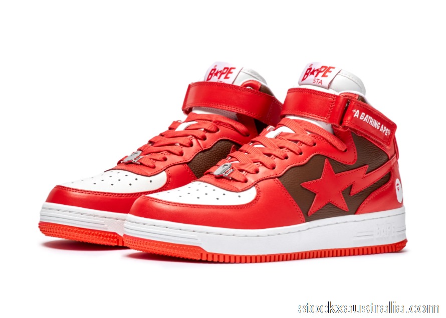 A Bathing Ape Bape Sta Mid Red (2022) 1I20-291-010 RED QH