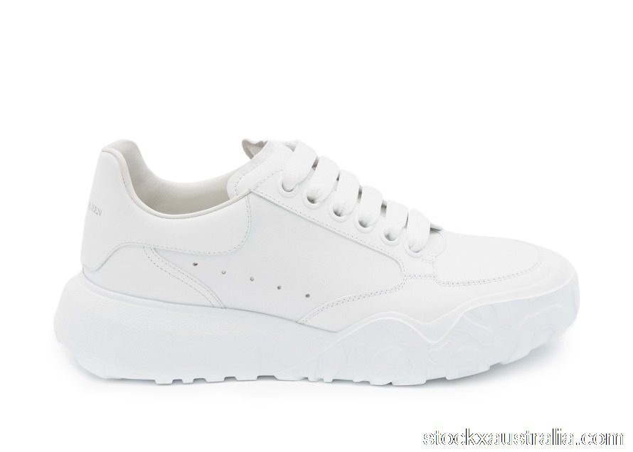 Alexander McQueen Court Trainers White Leather (W) 633915WIA989000 QH