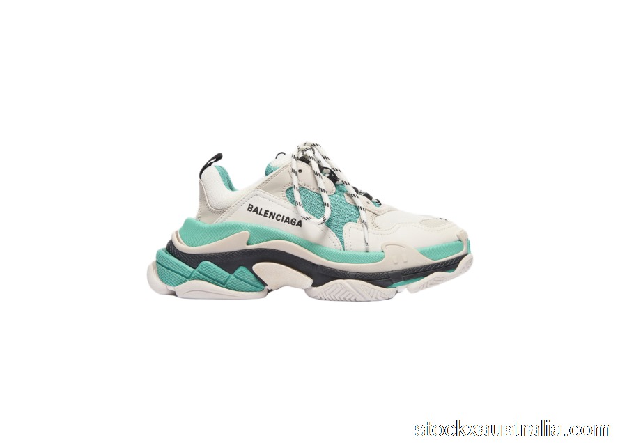 Balencaiga Triple S White Grey Turquoise (W) 524039W09OH3005 QH