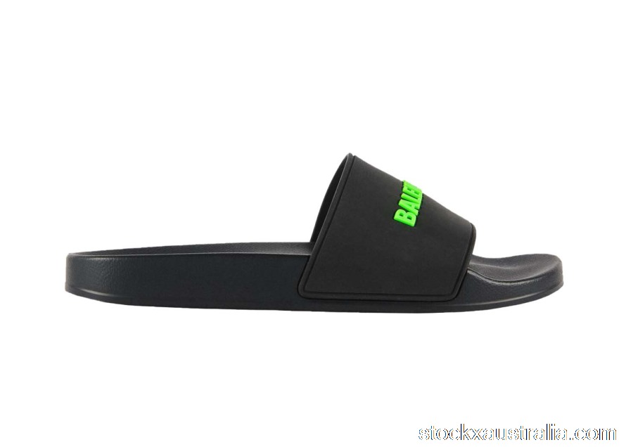 Balenciaga Pool Slide Black Fluo Green (W) 565547W1S811030 QH