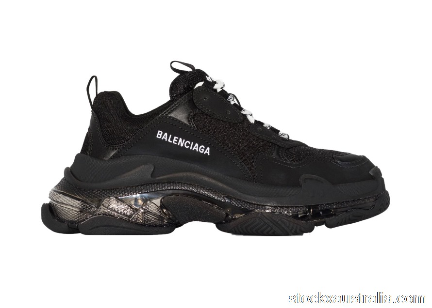 Balenciaga Triple S Clear Sole Double Black (W) 544351W2FB11000 QH