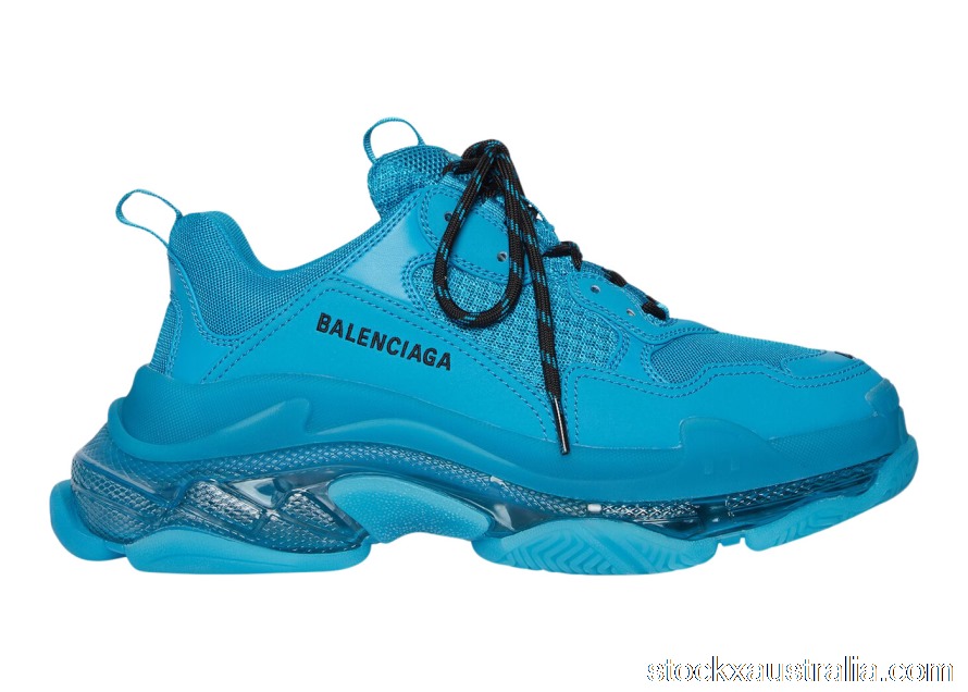 Balenciaga Triple S Clear Sole Teal Blue 541624W2GA14810 QH