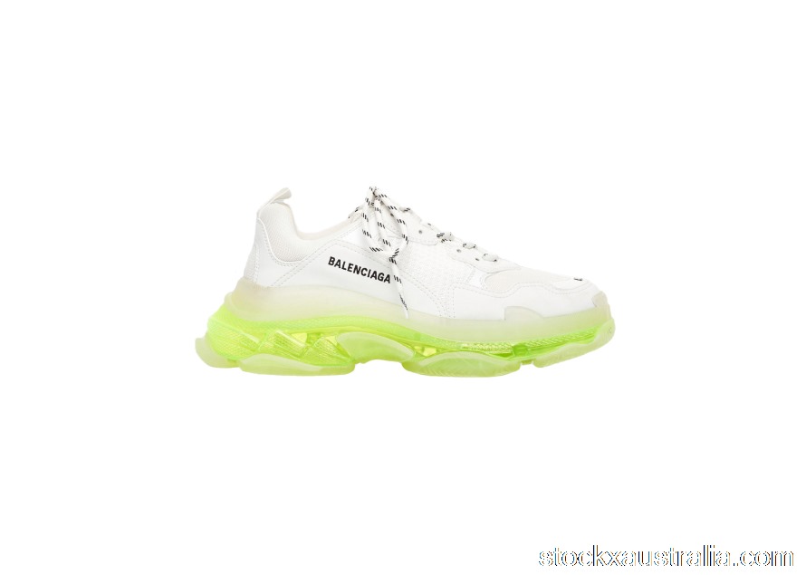 Balenciaga Triple S Clear Sole White Fluo Yellow (W) 544351W2FR19073 QH