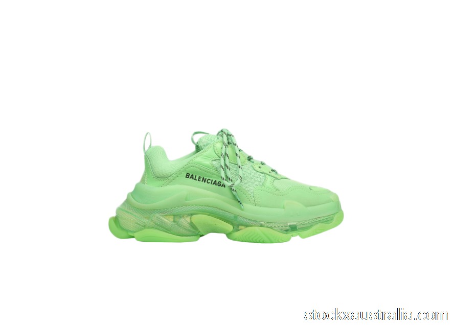 Balenciaga Triple S Soft Neon Green Clear Sole 541624W2CF13801 QH