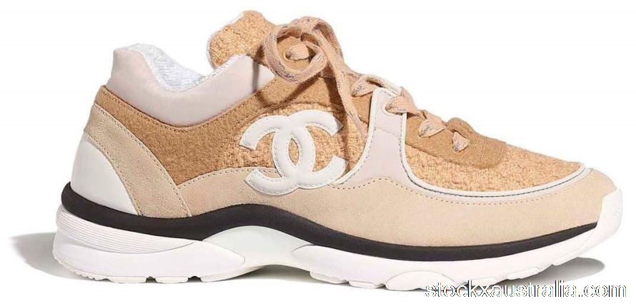 Chanel Low Top Trainer CC Beige Wool (W) QH