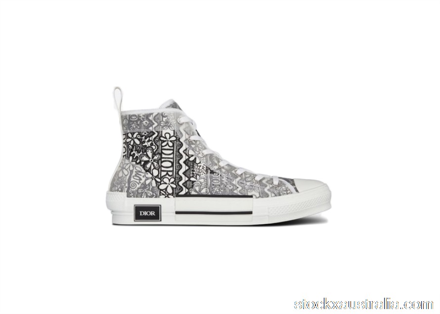Dior And Shawn B23 High Top Black White Embroidery 3SH118ZCO_H169 QH