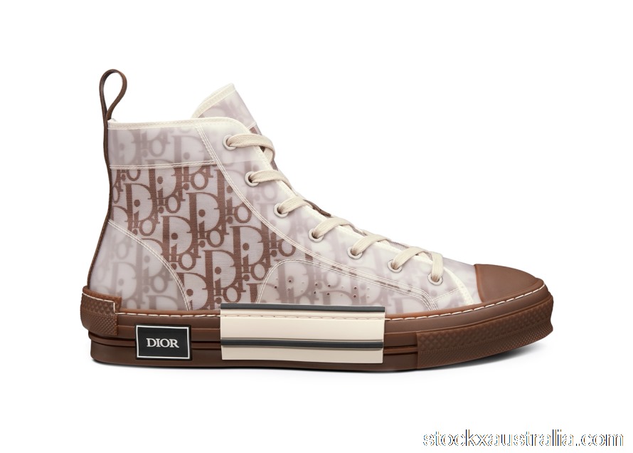 Dior B23 High Top Coffee White Dior Oblique 3SH118ZMK_H761 QH