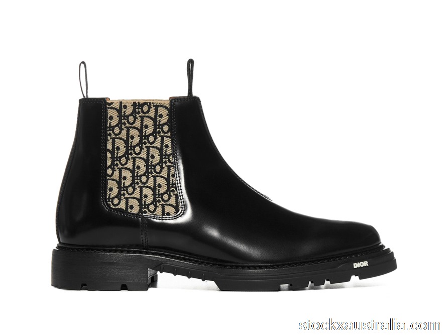 Dior Explorer Chelsea Boots Black Beige Oblique 3BO251ZJQ QH