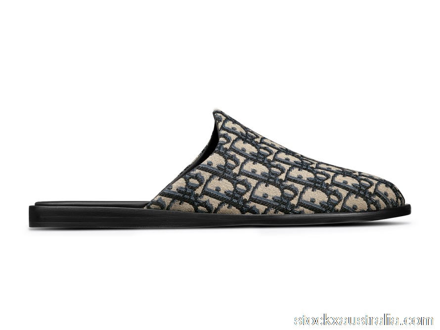 Dior Indior Mule Beige Black Dior Oblique Jacquard 3SA097ZJU_H961 QH