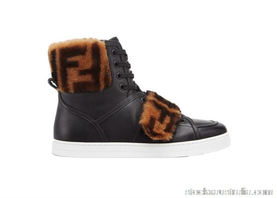 Fendi High Top Black Logo Fur (W) 8E8209AGE9F0PMM QH