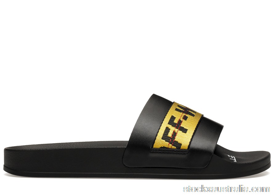 OFF-WHITE Industrial Belt Slides Black Yellow OMIA088F21FAB0031018 QH