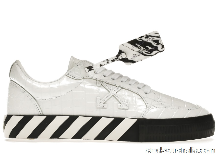 OFF-WHITE Vulc Low Croco Leather White Black OMIA085F21LEA0090101 QH