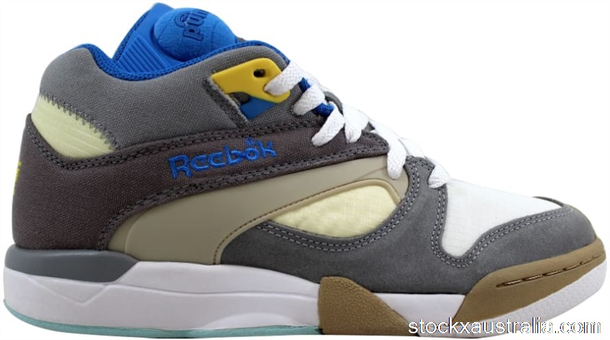 Reebok Court Victory Pump Flat Grey Grey-Creme-Blue J99007 QH