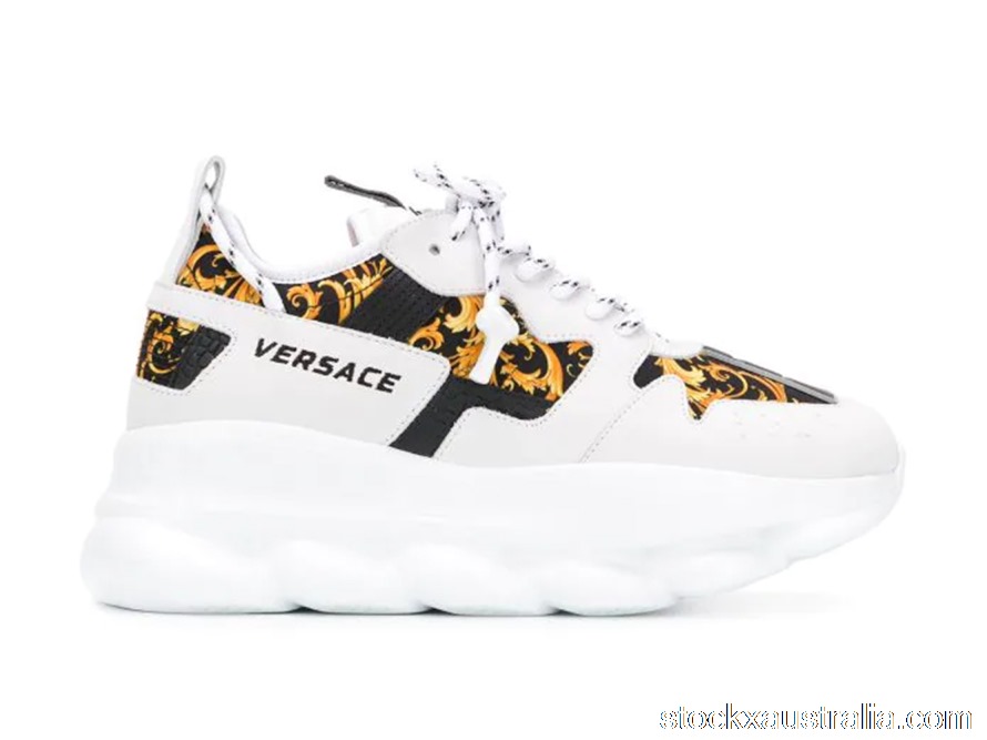 Versace Chain Reaction 2 Barocco Print White Black Yellow (W) DST030G-DT21_DBN9 QH
