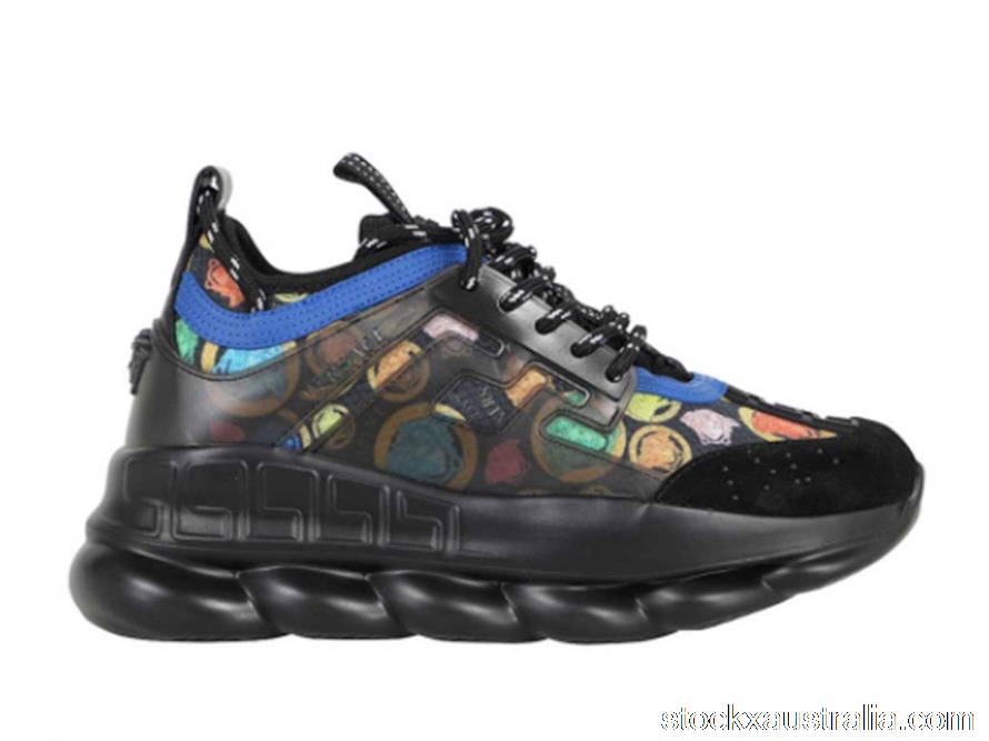 Versace Chain Reaction Diamond Print Black Blue Multi DSU7071E-D27TCG_6X080 QH