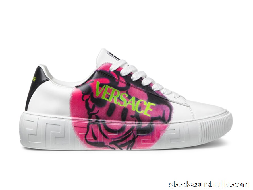 Versace Medusa Greca Low Smiling Medusa White Pink Green (W) DST644D-1A01998_2W090 QH