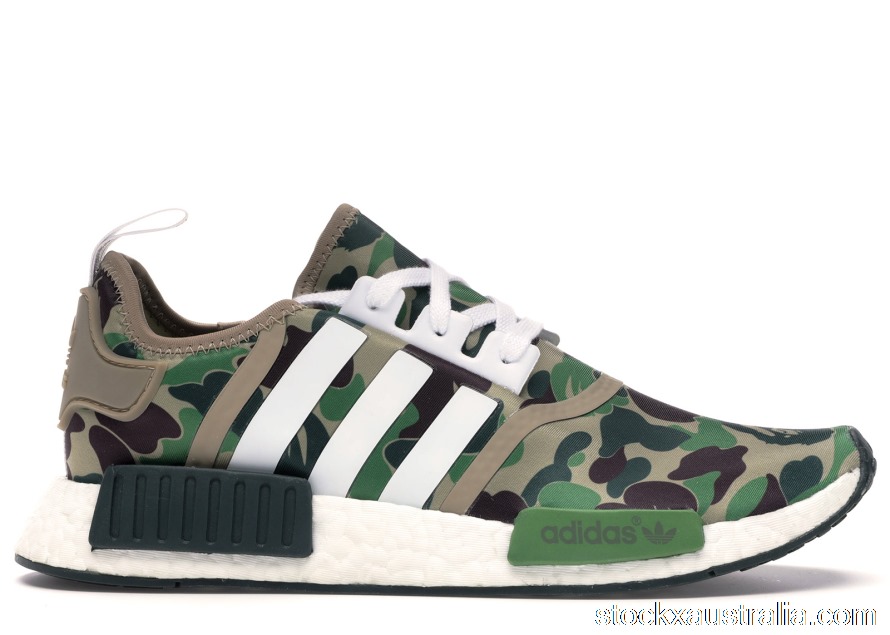 adidas NMD R1 Bape Olive Camo BA7326 QH