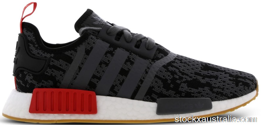 adidas NMD R1 Black Grey Red Gum (Foot Locker Exclusive) CG6666 QH