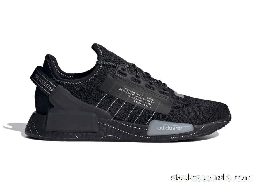 adidas NMD R1 Black White Stitch GX0540 QH