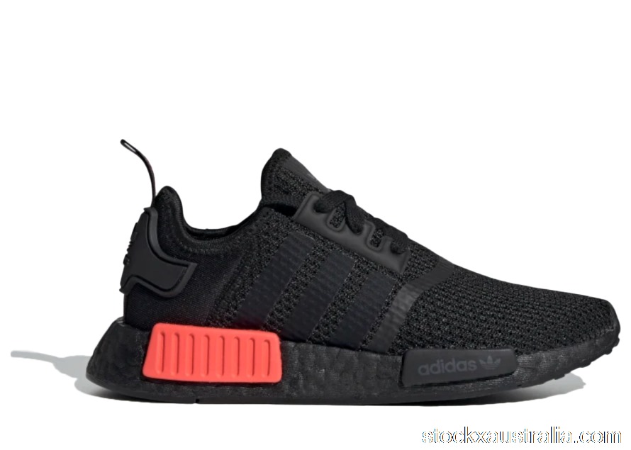 adidas NMD R1 V2 Core Black Solar Red (GS) FV8174 QH