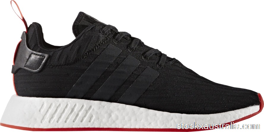 adidas NMD R2 Core Black Red Two Toned BA7252 QH