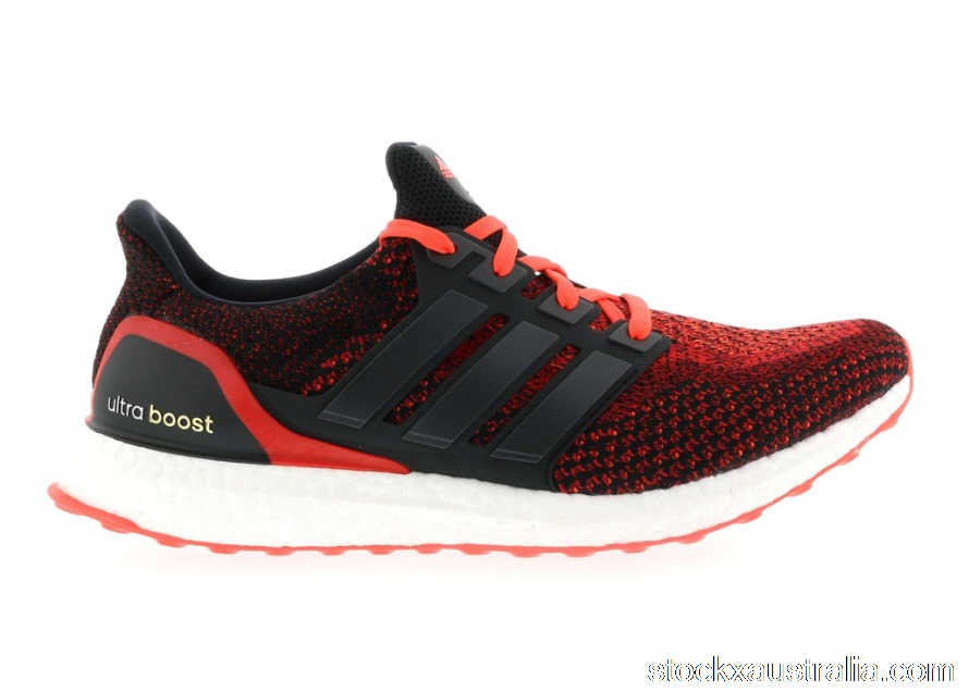 adidas Ultra Boost 2.0 Core Black Solar Red AQ5930 QH