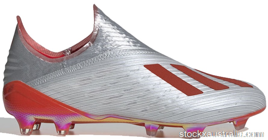 adidas X 19+ Firm Ground Cleat Silver Metallic Hi Res Red F35322 QH